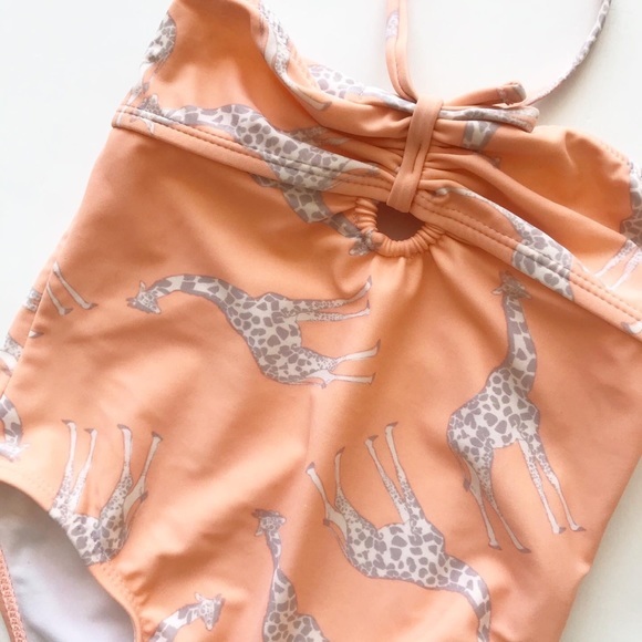 Jessica Simpson peach giraffe print swimsuit EUC24 - Picture 2 of 3